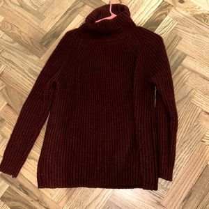 Red turtleneck sweater